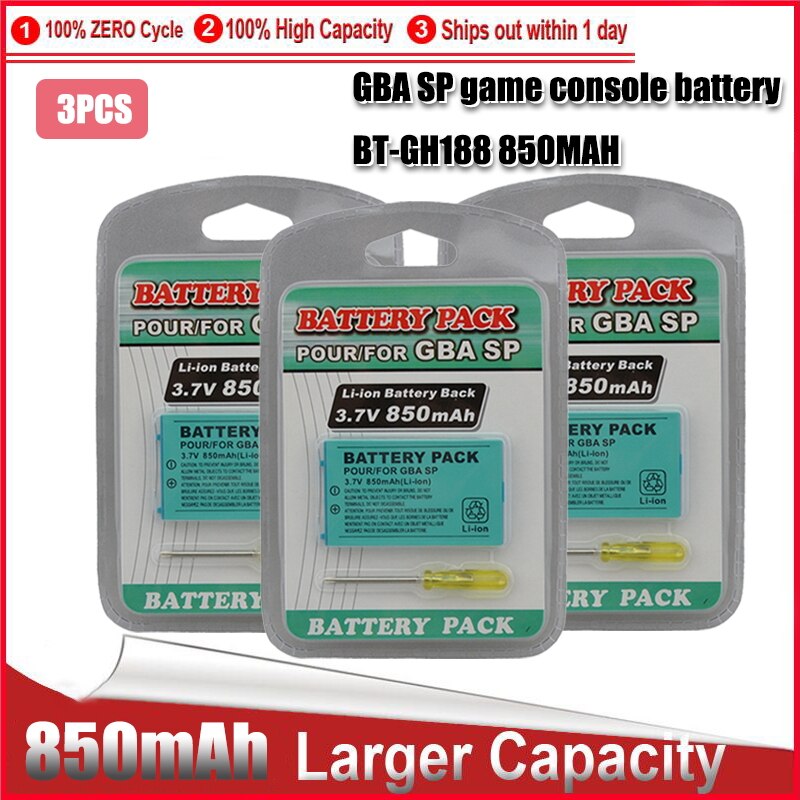 Batería de iones de litio recargable para Nintendo Gameboy Advance, 1-5 Uds., 3,7 v, 850mAh, Kit de herramientas: 3PCS