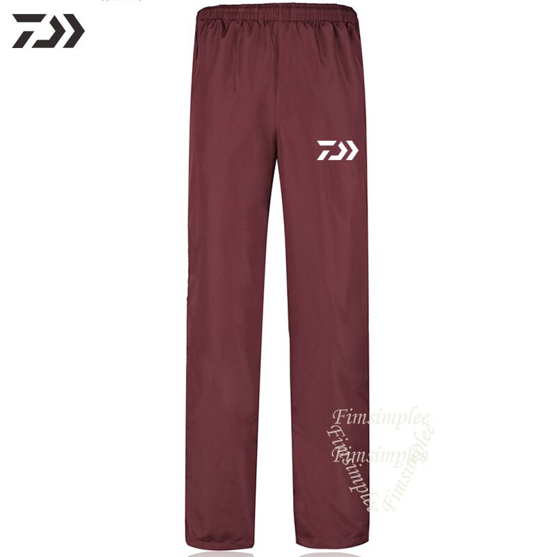 Waterproof Pant Daiwa Windproof Thermal Outdoor Fishing Pants Unisex Solid Running Hicking Quick Dry Spring Fishing Clothes Men: Red / 3XL