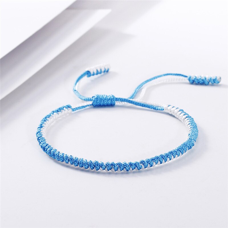 Tibetan Buddhist Adjustable Handmade Braided Bracelets & Bangles Original Knots Lucky Rope Charm Bracelet For Women Men Jewelry