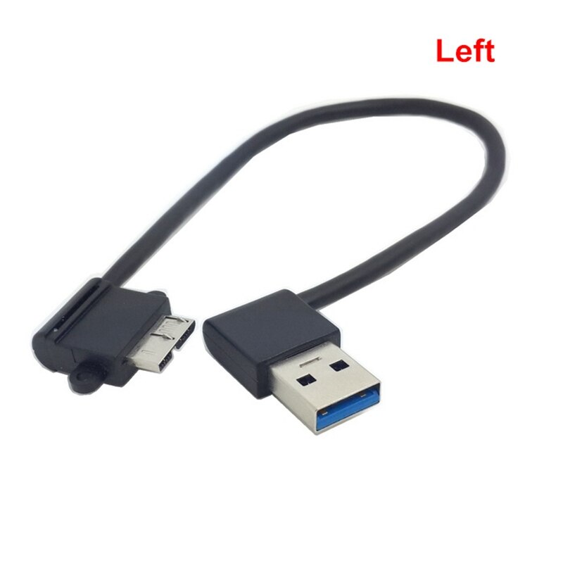 Links & haaks 90 graden USB3.0 USB 3.0 Een Mannelijke naar Micro B Mannelijke 90 graden kabel voor Galaxy Note3 N9000 N900 & S5 i9600 zwart