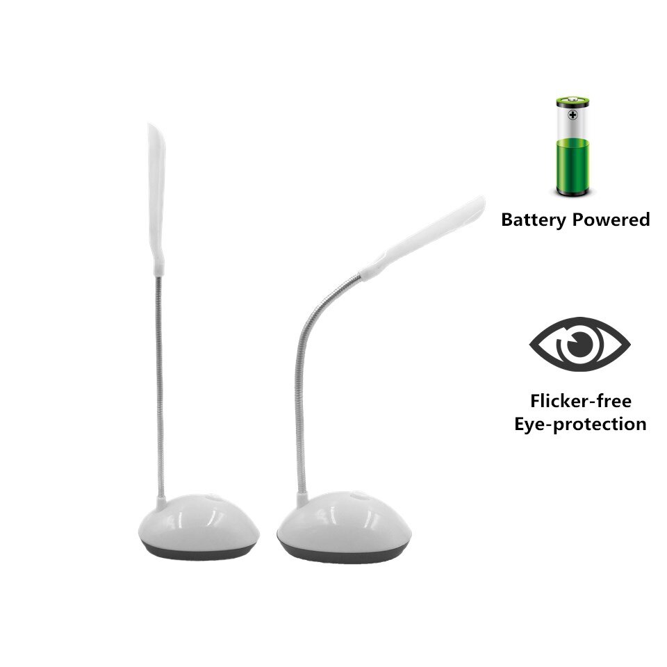 Lámpara de escritorio LED portátil sin parpadeo 4 LED de alto brillo de protección ocular lámpara de mesa con pilas AAA