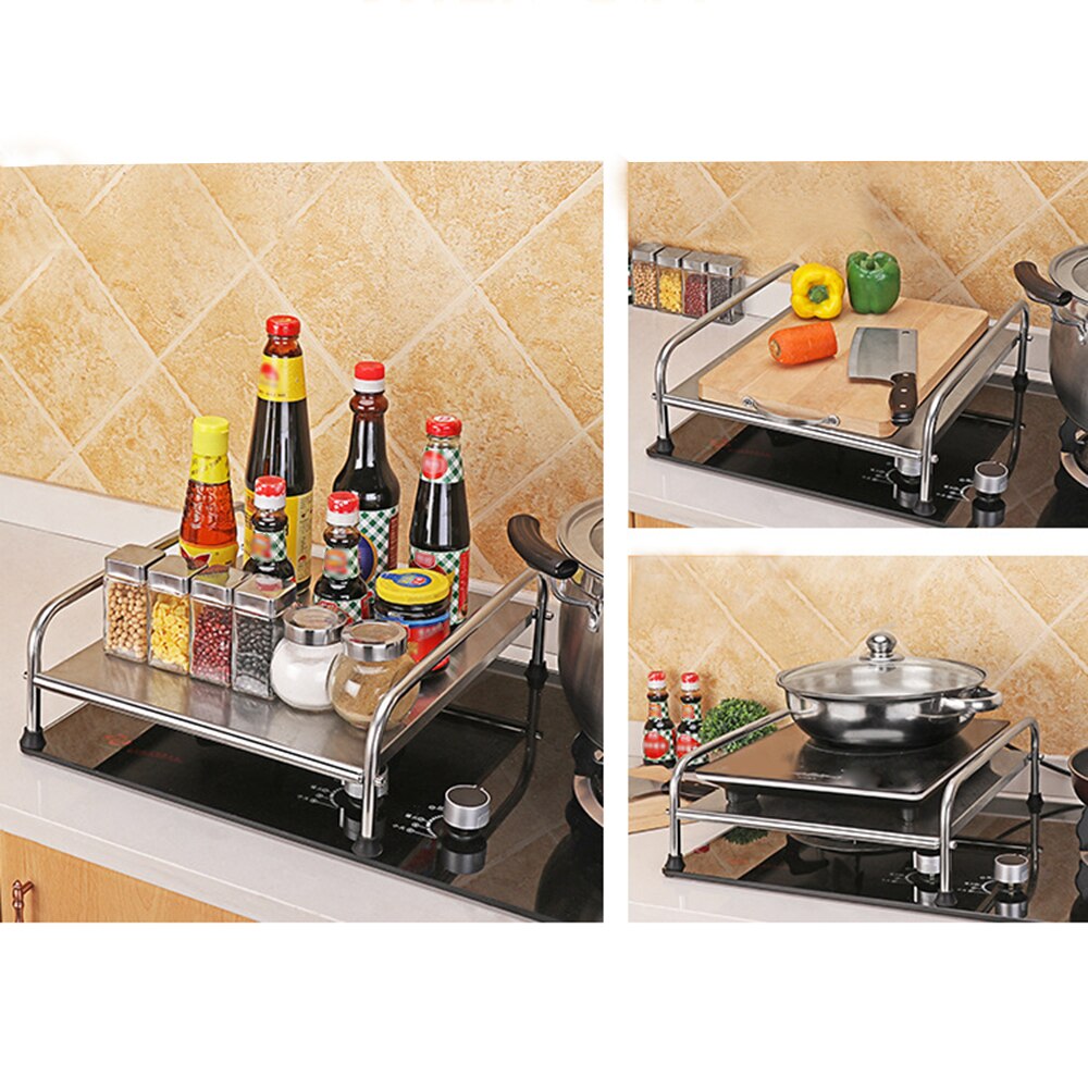 Stainless Steel Gas Burner Stove Stand Kitchen Electric Ceramic Cooker Rack Induction Cooking Rack Protective Cover Bracket