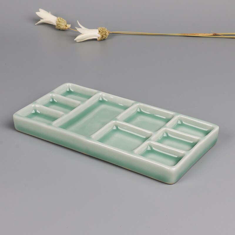 Ceramic Multi-grid Palette Watercolor Gouache Pigment Palette Porcelain Plate Jingdezhen Color Palette Pigment Plate