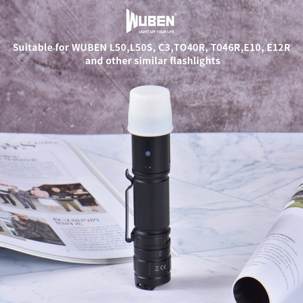 WUBEN – diffuseur de faisceau de lampe de poche pour la lecture, adapté à WUBEN L50 L50S C3 TO40R T046R