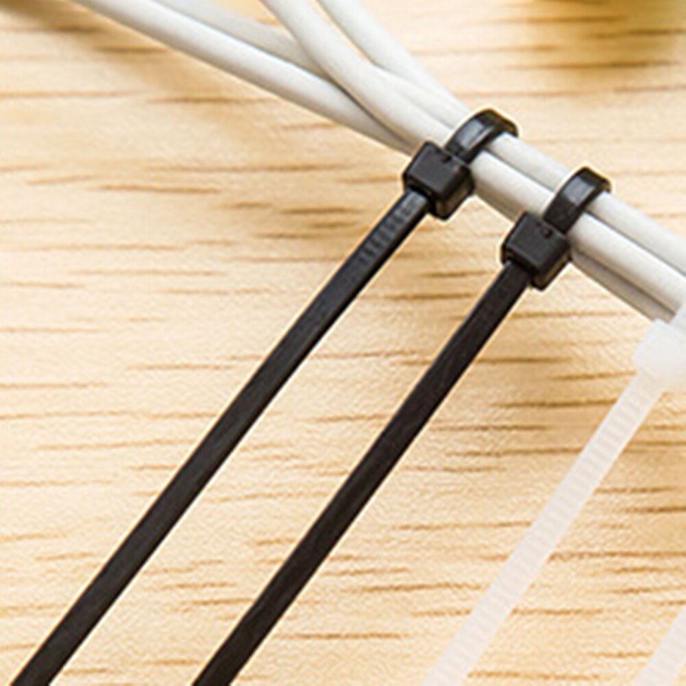 100pcs Plastic Nylon Tie Self-locking Fastening Ring Cable Wire Zip Ties Set for Family Outdoor Camping Accessories