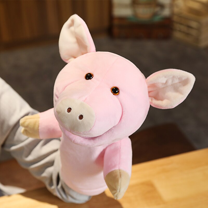 30cm søte kartongdyr frosk ulv hånddukke leker plysj dinosaurdukker kawaii dukke til baby låve bursdag til låve: Gris