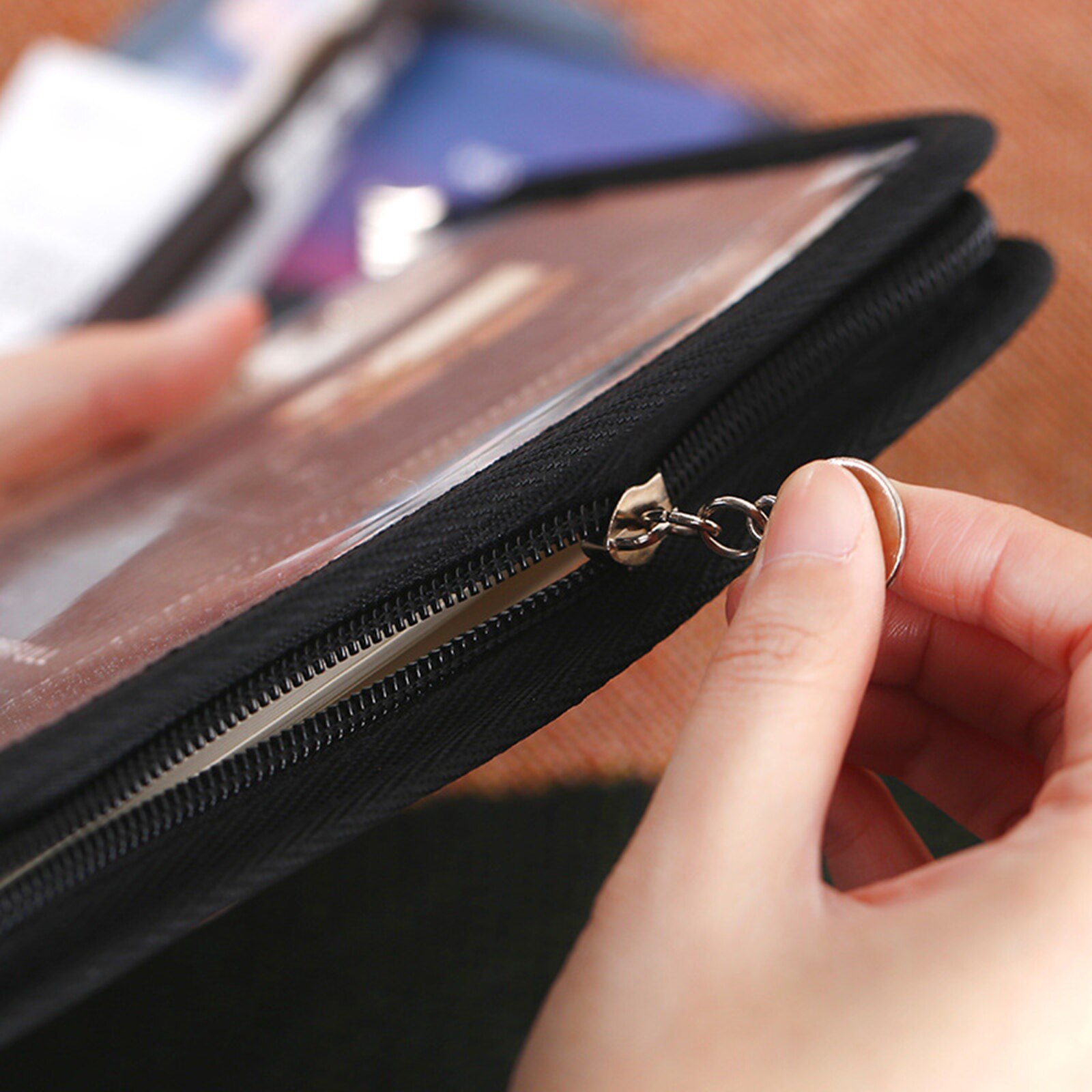 Zip Transparent Notebook Shell Binder Leaf Journal Planner Loose Zipper 130*200mm PVC Environmental A6 Office Stationery