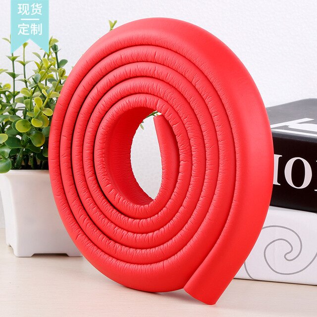 2M de seguridad del bebé escritorio protector para el borde de la Mesa de seguridad en forma de L protección para niños parachoques borde con ángulo casa Anti-colisión de la tira: Rojo
