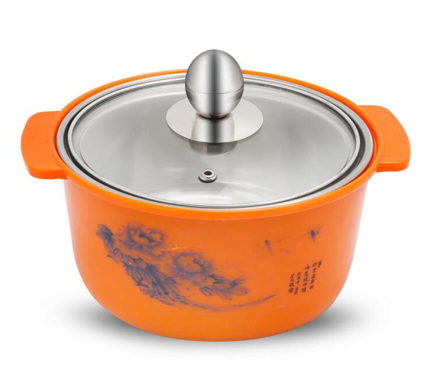 Rustfrit stål suppegryde kommerciel non-stick pande hotpot mælkepander madlavningsgryder køkkenredskaber gryde gryde gryderet gryderet: Orange