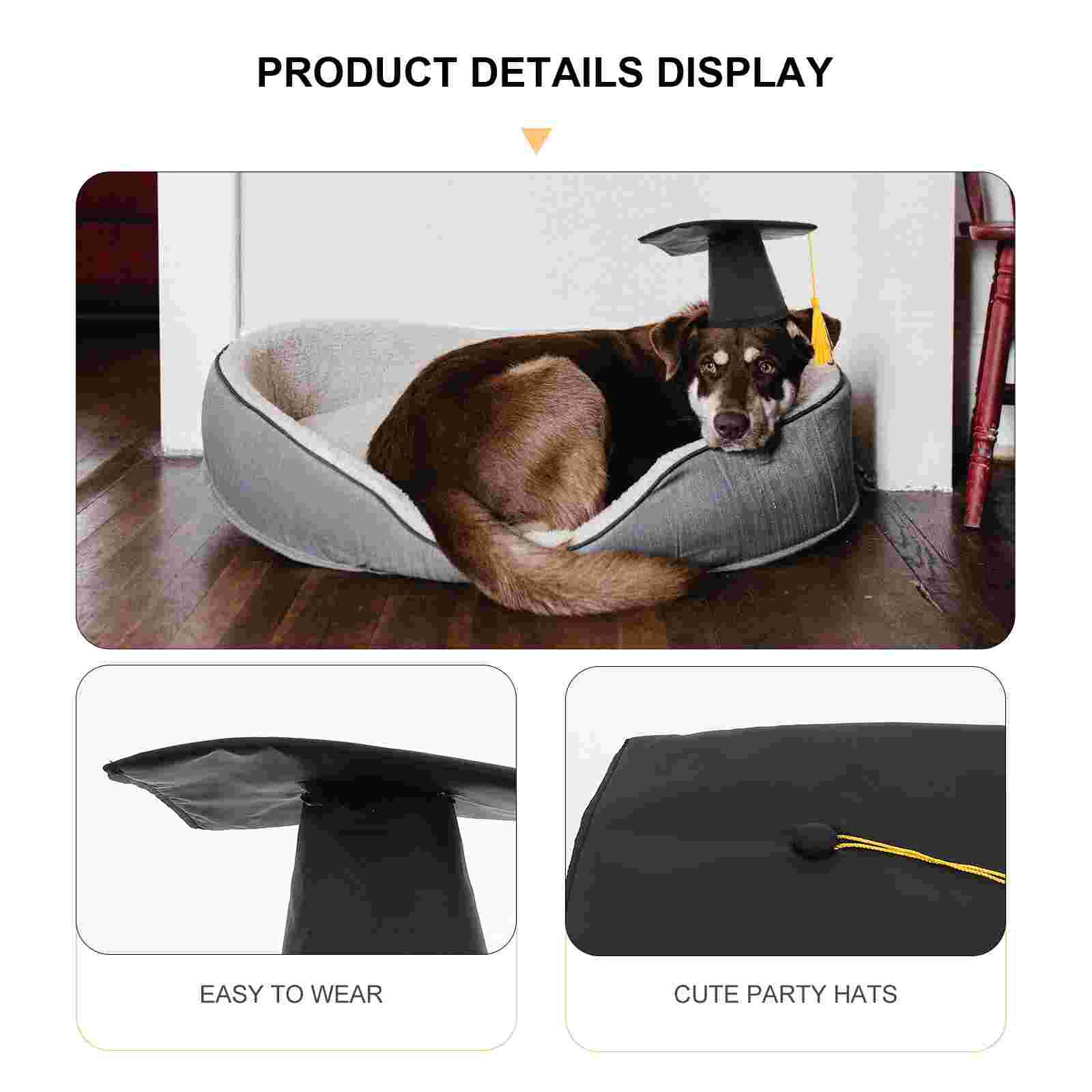 1 Juego de sombrero de graduación de perro, traje de toalla de Saliva de graduación para