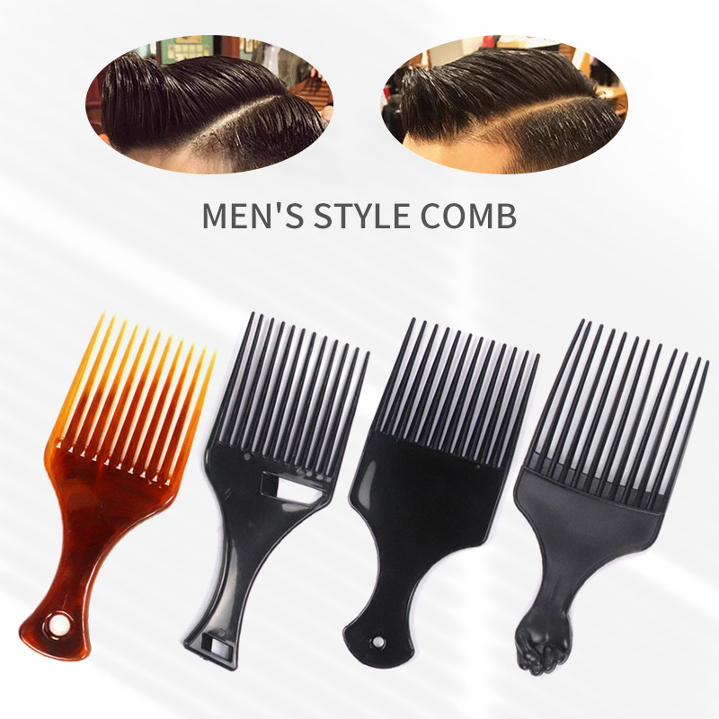 Cepillo de dientes anchos para mujer y hombre, peine de plástico para pelo rizado Afro, herramientas de peinado