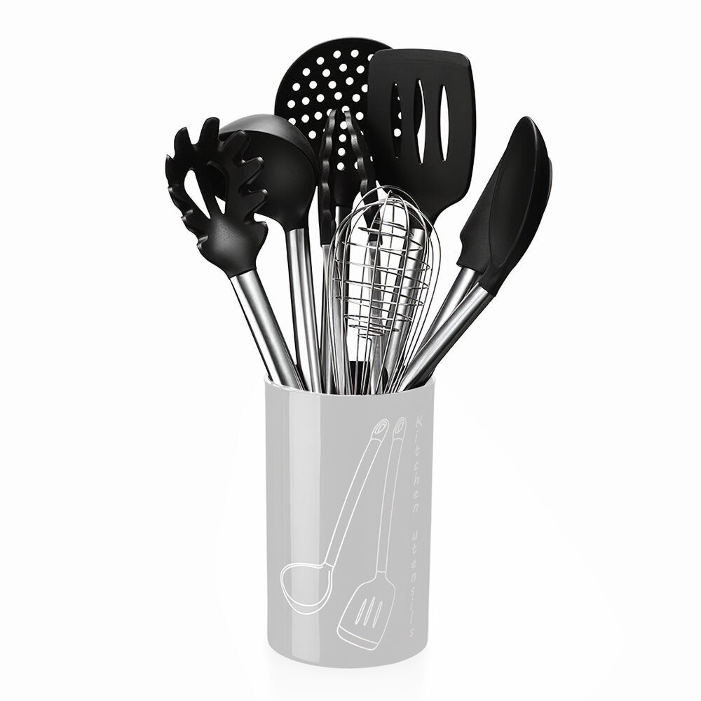 Ensemble d'outils de cuisine | Ustensiles de cuisine, ustensiles de cuisine, ustensiles de cuisine, ustensiles de cuisine inclus ustensiles de cuisine antiadhésifs, serveur de Spaghetti, louche à soupe, tourneur à fente, seau de rangement de fouet