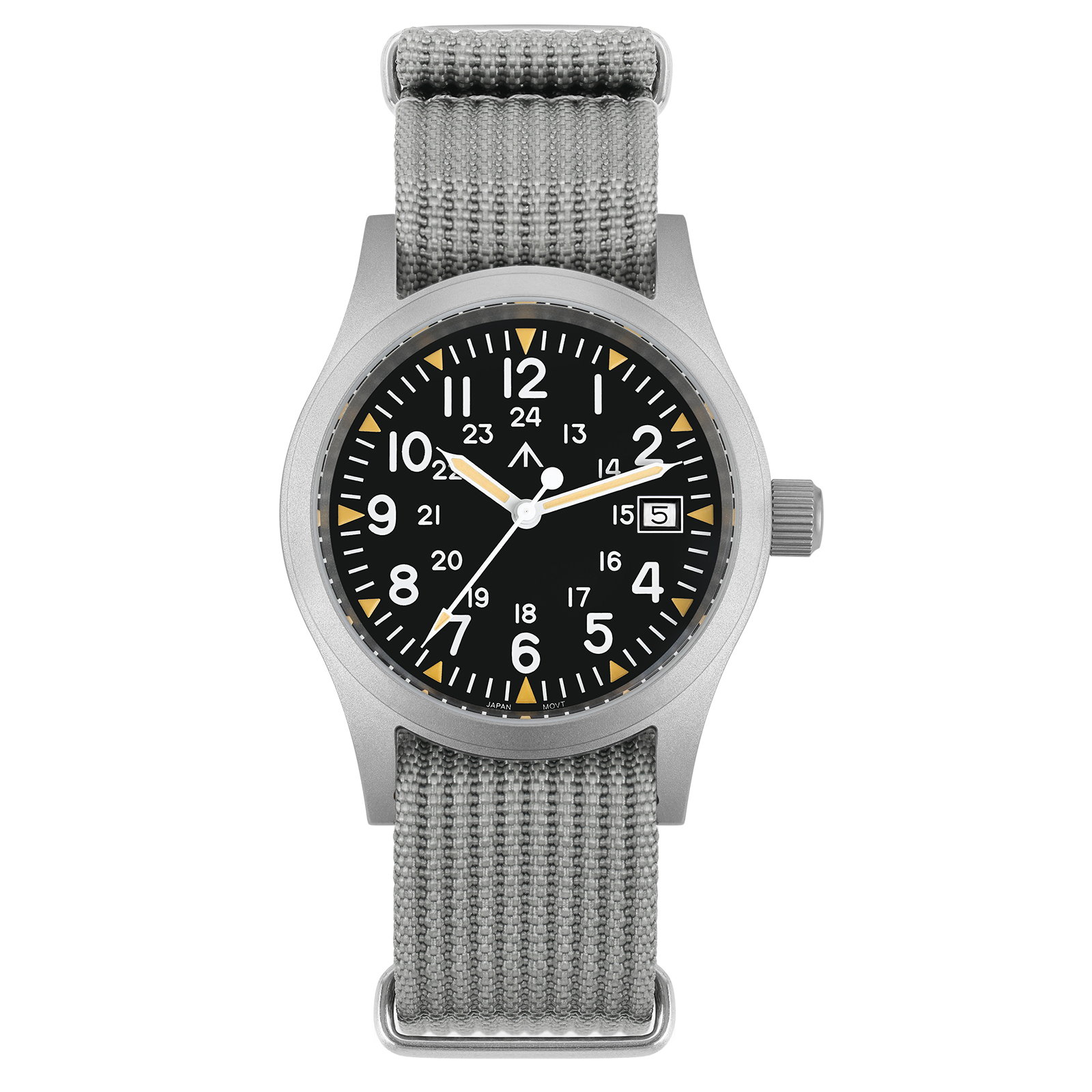 Relojes Militado ML05 Ronda 515 con movimiento de campo, cristal de zafiro con cúpula y reloj de pulsera con revestimiento AR muy transparente, relojes Vintage de 38mm: orange