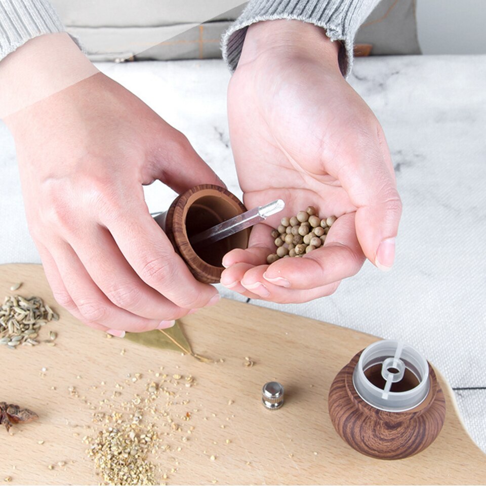 Molinillo acrílico de sal, pimienta, molinillo Manual de pimienta, molinillo para sal y especias, herramienta de molienda transparente, molinillo de pimienta para condimentos