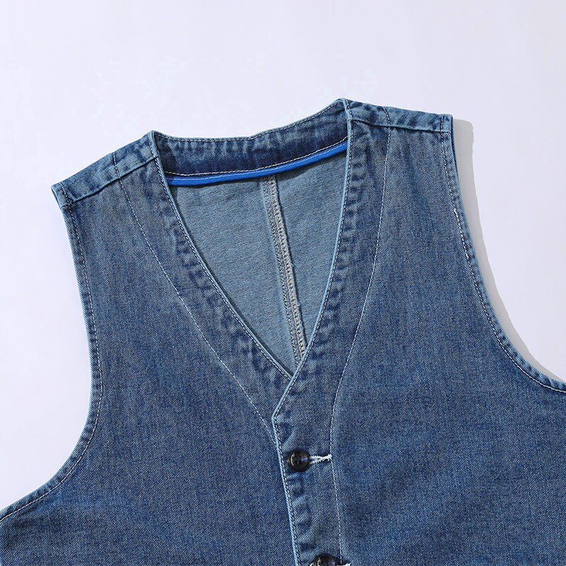Denim Vest Mannen Jas Lente Zomer Jeans Jas V-hals Koreaanse Vest Losse Casual Mode Alle-Match Stijl mannelijke Kleding