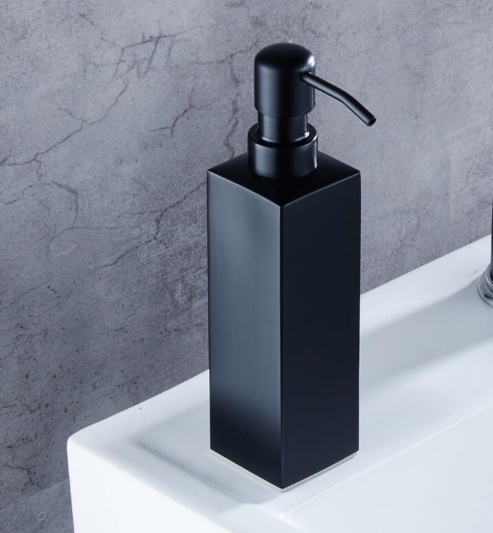 304 Stainless Steel Black Liquid Soap Dispenser Kitchen Sink Soap Container Bathroom Shampoo Box Wall Mounted Detergent Bottle: Single cup 5