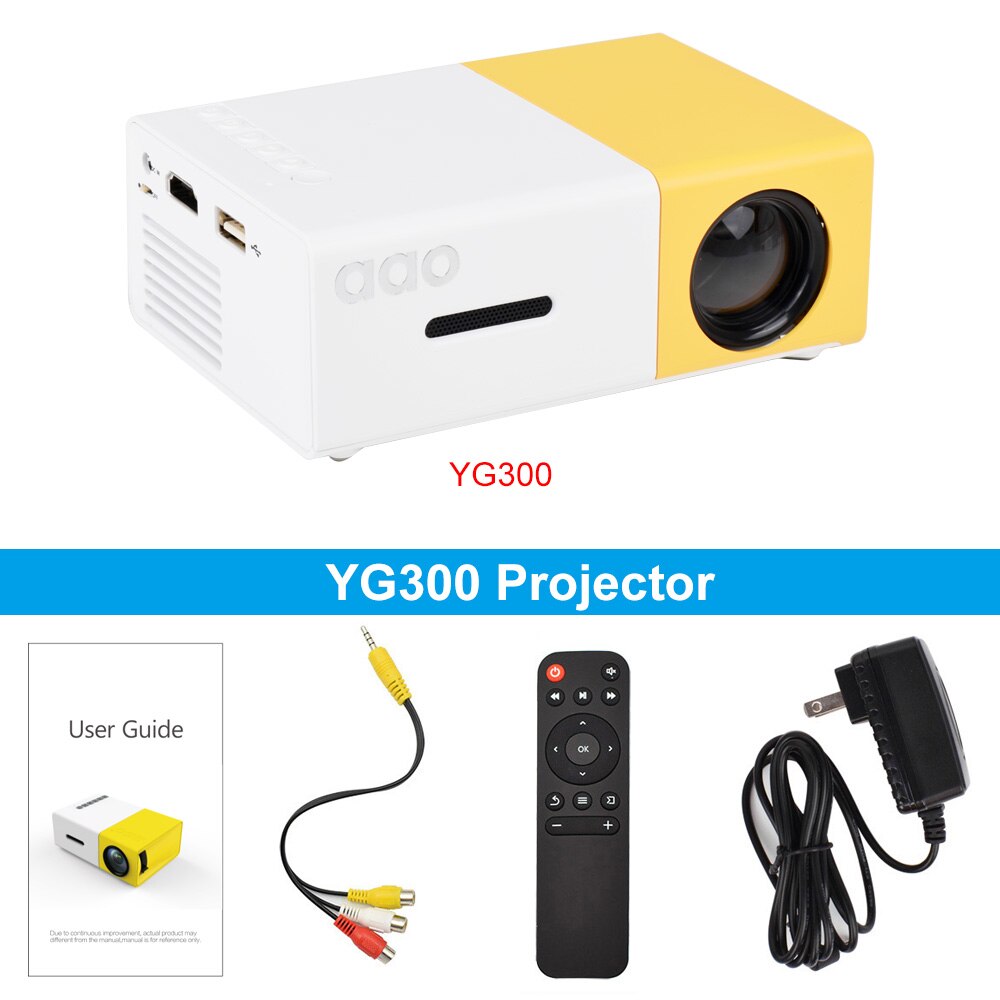 ThundeaL-miniproyector YG300 Pro, reproductor de vídeo multimedia para el hogar, YG-300 de Audio, USB, portátil, 1080P, , para niños: YG300 / Enchufe británico