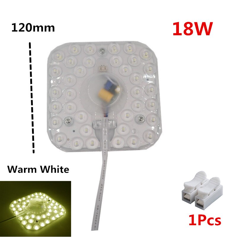 Loftslamper led modul  ac220v 230v 240v 6w 12w 18w 24w 36w led lys udskift loftslampe lyskilde praktisk installation: 18w varm hvid