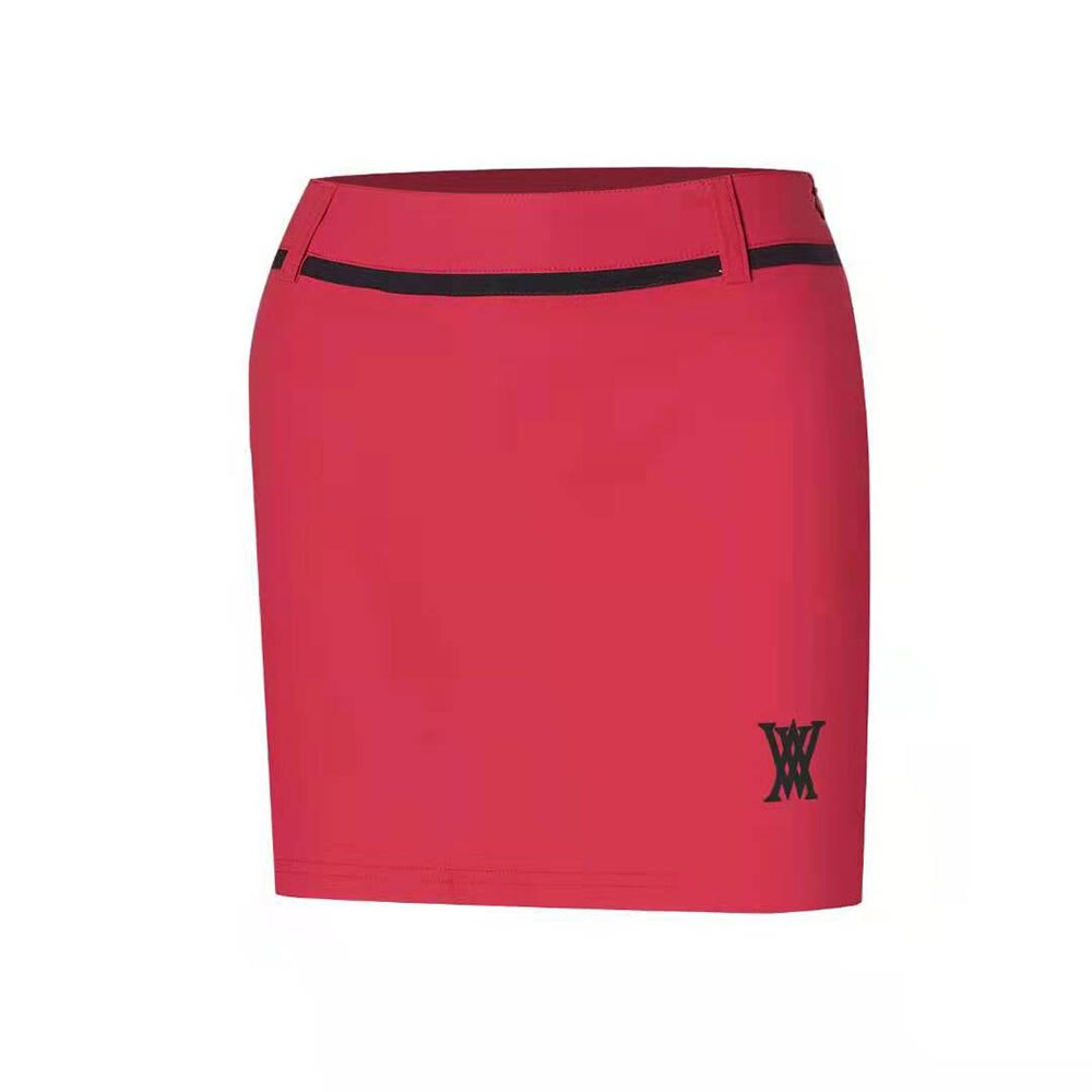 Faldas de Golf para mujer, faldas de tenis rectas, cómodas, transpirables, deportivas, a la , novedad, Verano: Rojo / XL