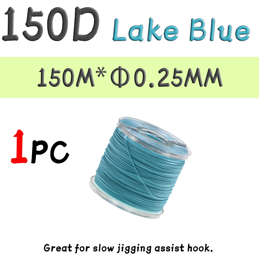 WIFREO 150D słonowodne wędkowanie spowolnienie Assist Jigging haki wiążące nici ręcznie dzianinowe nici Fishing Lure wiązanie muchowe Gear Tackle: 150D Lake Blue