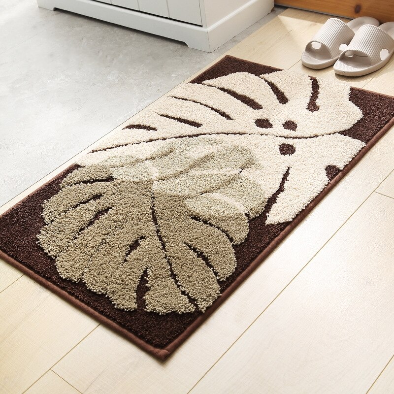 Anti-Slip Vloer Tapijt Blad Patroon Zachte Badkamer Mat Home Decor Absorberende Slaapkamer Hal Badmat Wc tapijt 1Pcs: luoyezhiqiuzong / 1piece 50x80cm