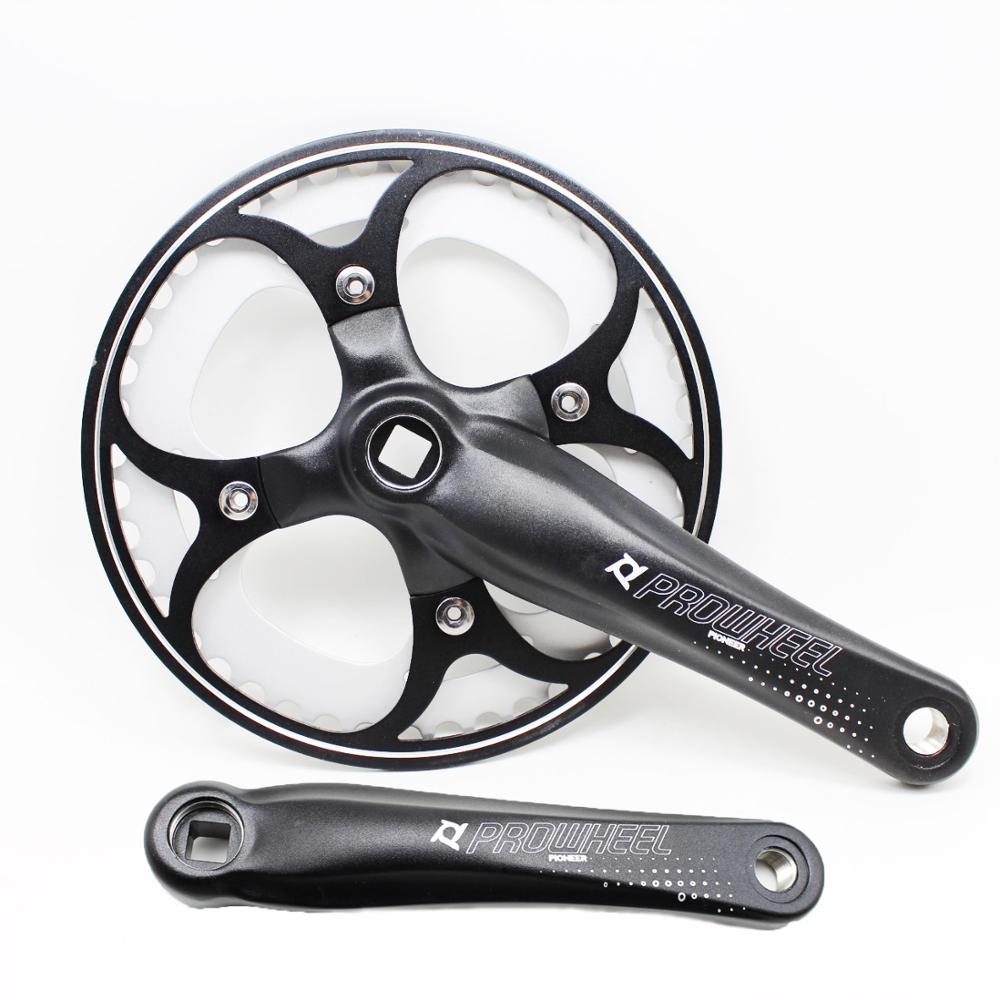 Road bike Crankset 44T 170mm Bicycle Crankset single speed aluminum alloy crank For Folding Bike Bicycle Parts