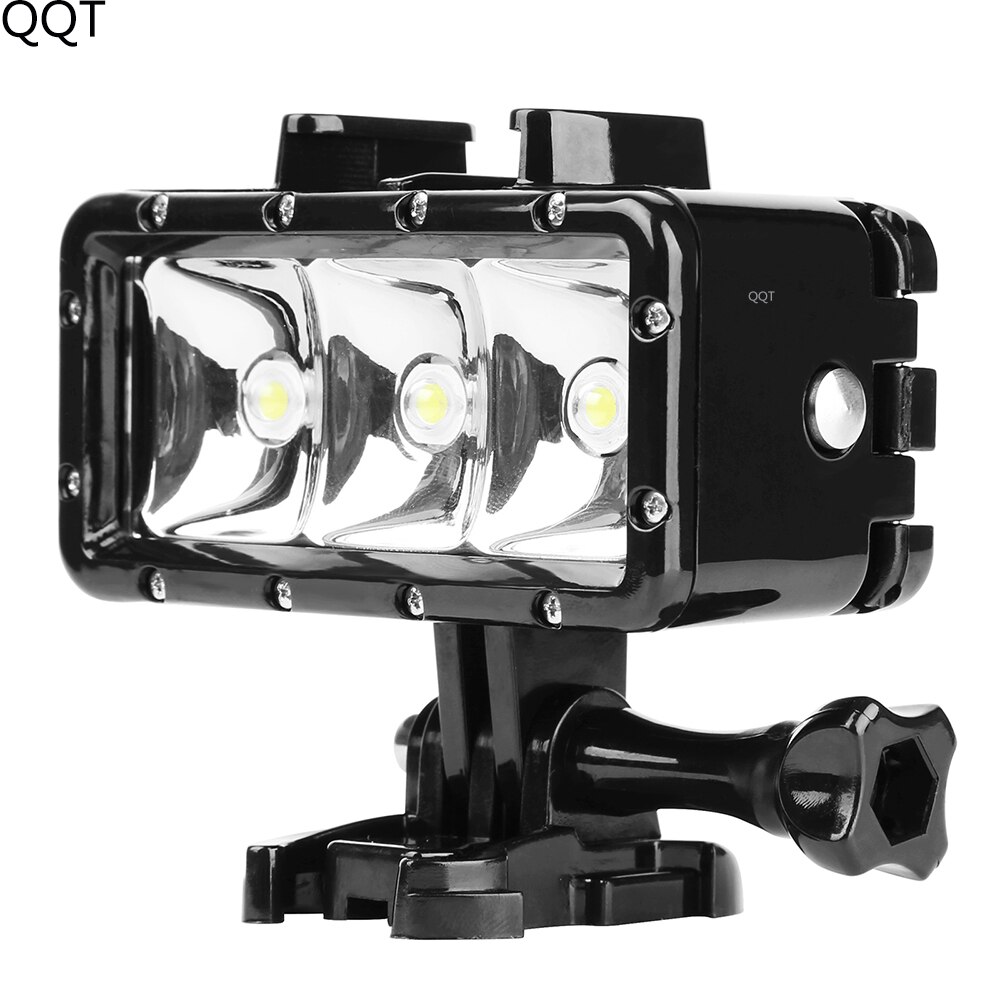 Qqt 40M Waterdichte Duiken Vulling Licht 3LED Licht 300lm Onderwater Zaklamp Voor Gopro Hero 7 6 5 Sport Camera accessoires