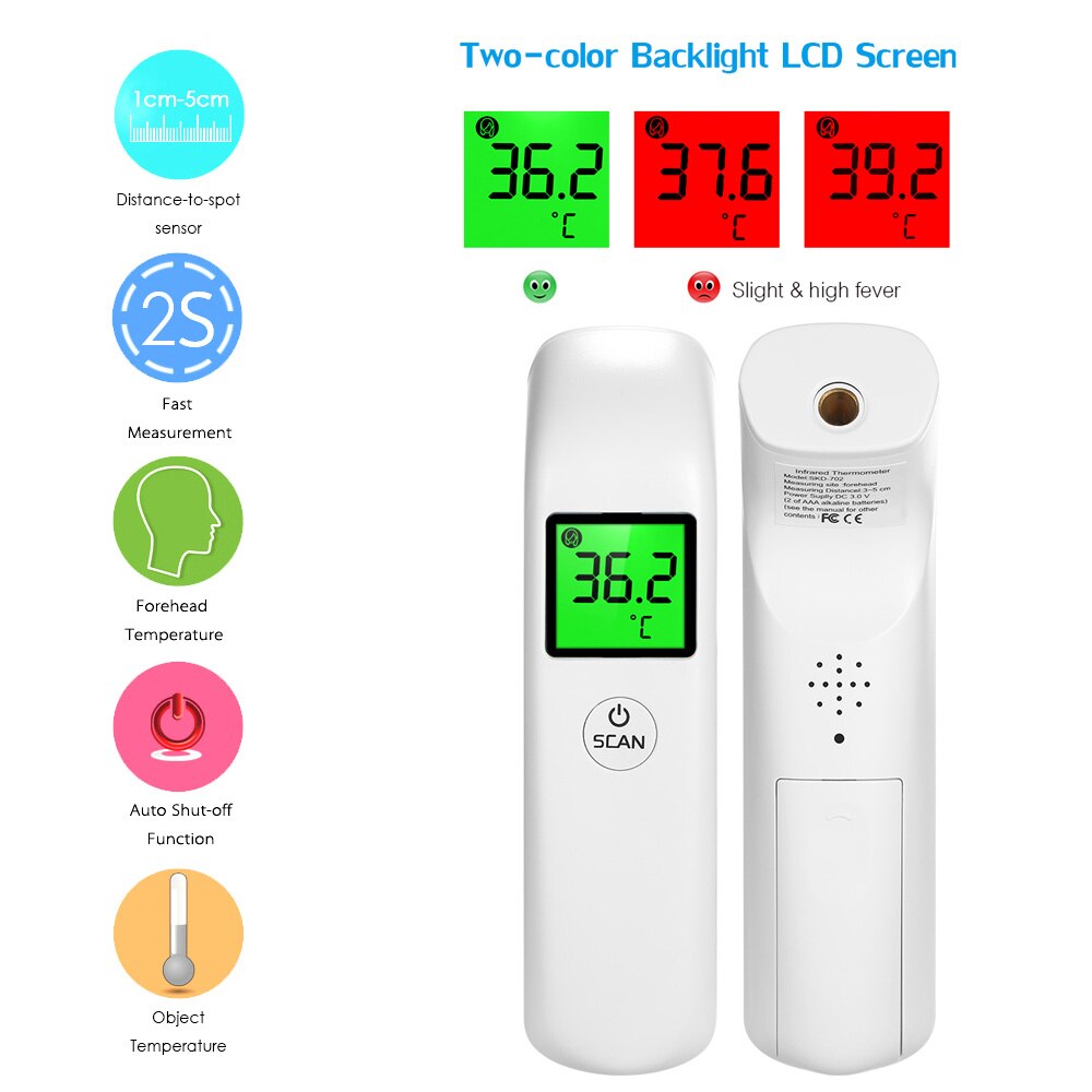 Voorhoofd Infrarood Thermometer Infrarojo Digitale Thermometer W/Lcd Backlight Contactloze Temperatuurmeting Meter Temperat: MD1741