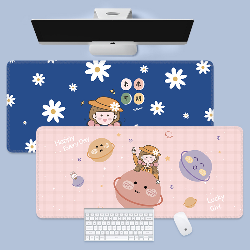 Leuke Oversized Muismat Toetsenbord Laptop Bureau Pad Rubber Pols Antislip Bureau Mat Desktop Organizer Computer Accessoires
