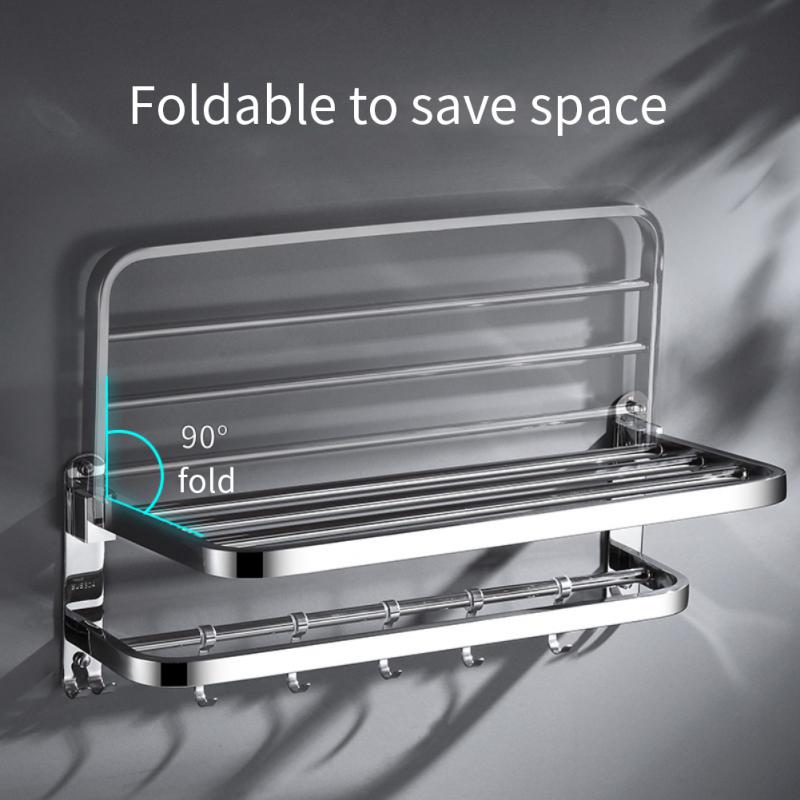 40/50/60Cm Handdoekenrek Muur Gemonteerde Badkamer Handdoek Organizer Storage Rack Hanger Plank Handdoeken Houder voor Badkamer Accessoires