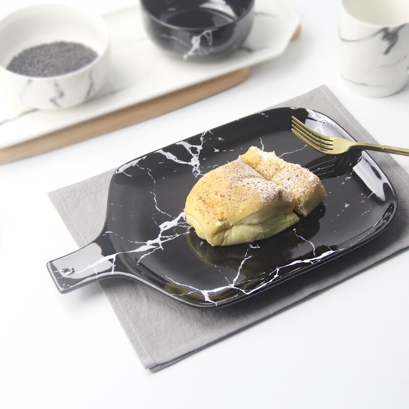 Marmer Patroon Keramische Servies Porselein Plaat Schotel Schotel Kom Cutter Board Servies Set