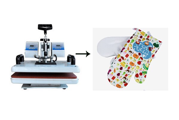 Blanco warmte-isolatie keukenhandschoenen sublimatie hittepers print polyester pads 30*14cm 10 /partij
