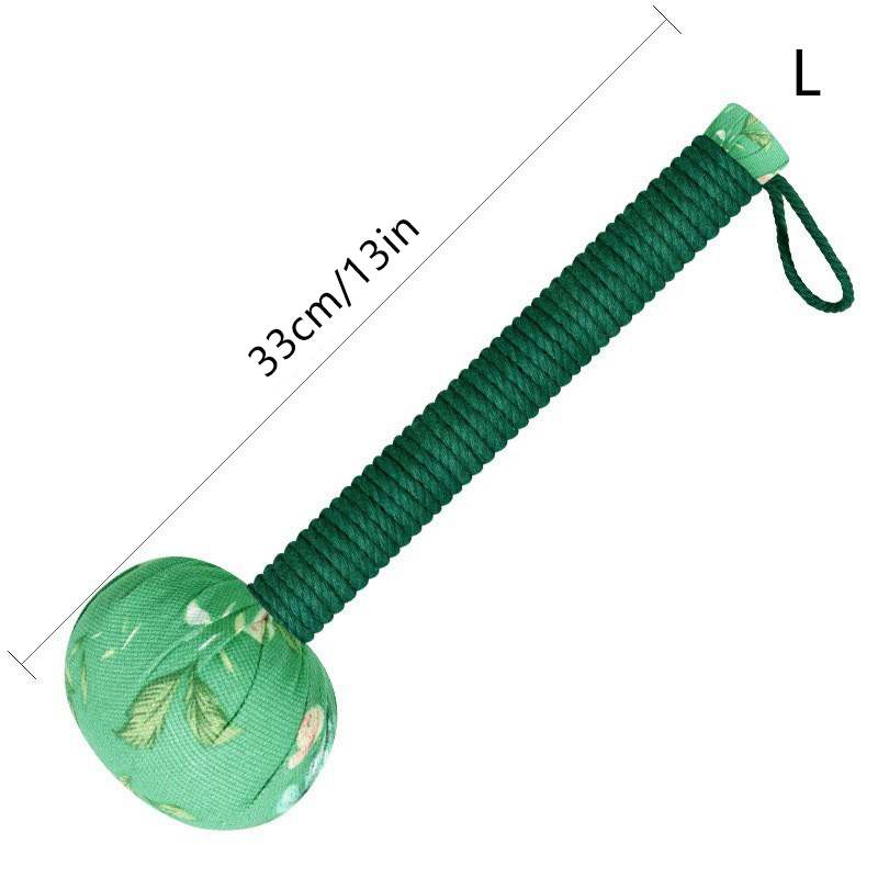 26/33cm Long-Handled Wormwood Massage Hammer For Lymphatic Drainage - Manual Full Body & Back Relief, Stress Reduction