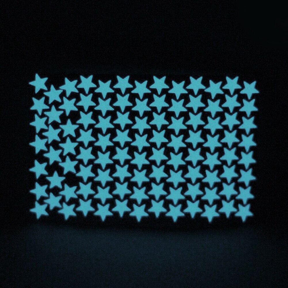 100 pcs/pack 3cm bricolage étoiles lumineuses autocollant mural maison chambre plafond décor décalque maternelle lueur autocollants enfants
