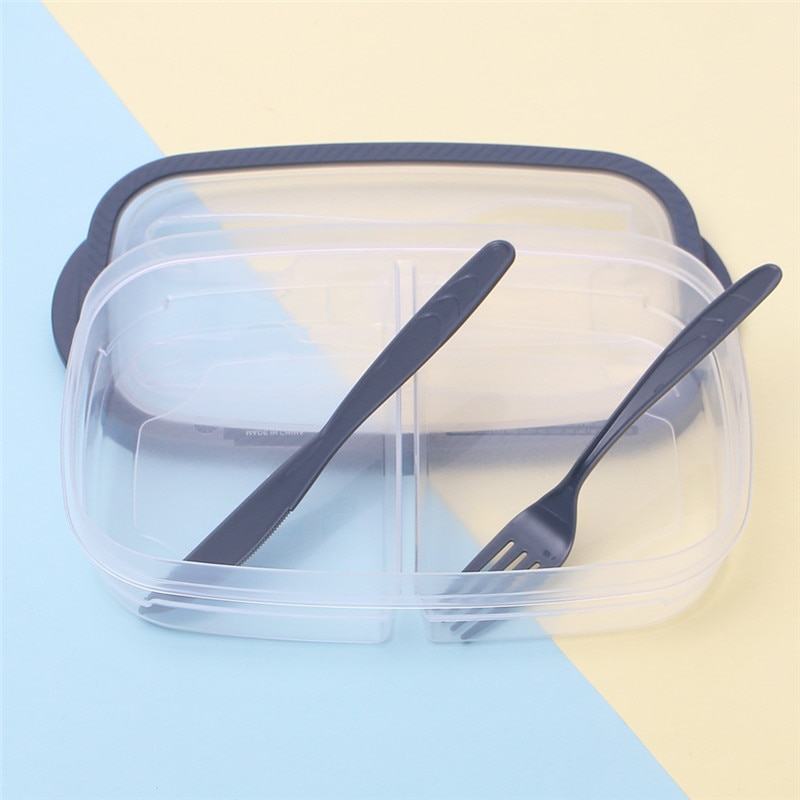 Plastic Bento Box Maaltijd Opslag Voedsel Prep Lunchbox 2 Compartiment Herbruikbare Microwavable Containers Home Lunchbox