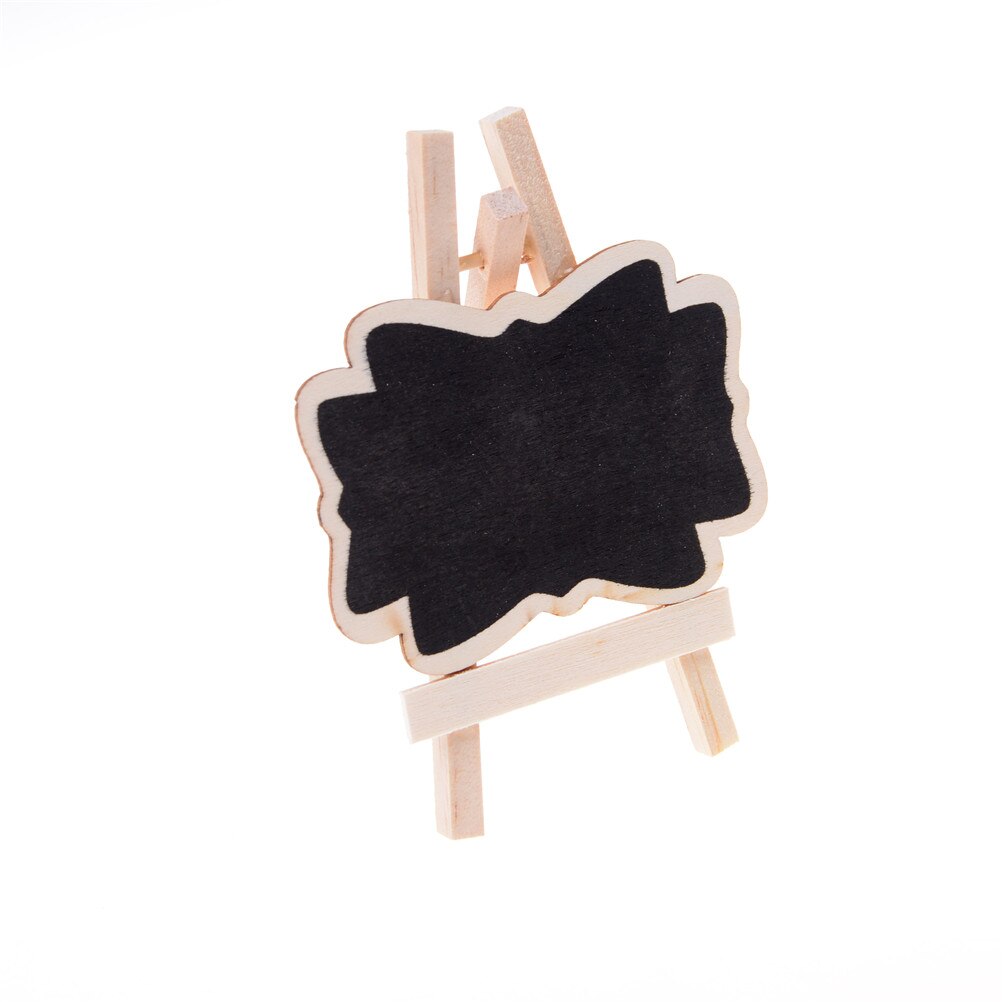 10Pcs/Pack Mini Lace Blackboard Chalkboard Wooden Blackboard Price Stand For Year Party Christmas Wedding Decoration
