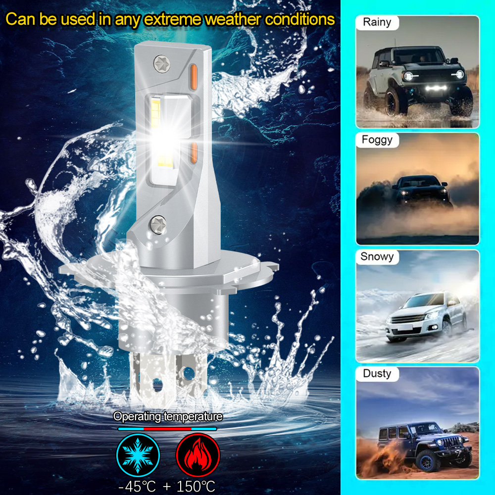 Bombilla LED para faro de motocicleta H1 H4 H7 H11, 60W, luz Led para Moto, luz alta y baja, tubo de cobre de 6000K, lámpara para patinete Canbus, 1 ud.