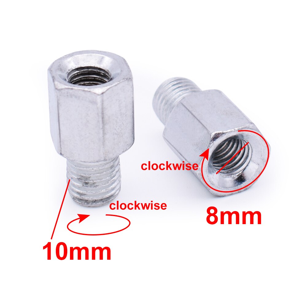 Thread Reducer M10 M8 Converter Motorcycle Rearview Mirror Conversion Screw Adapter Thread Chrome: Sliver 10MM