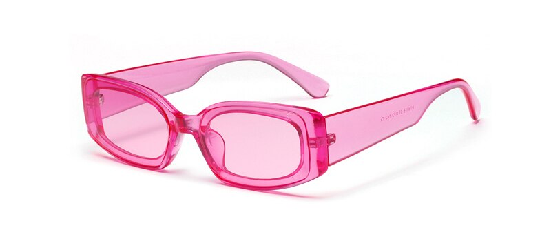 Kachawoo vrouwen rechthoek zonnebril transparante roze blauw snoep kleur reizen zonnebril dames mode vrouwen: clear pink