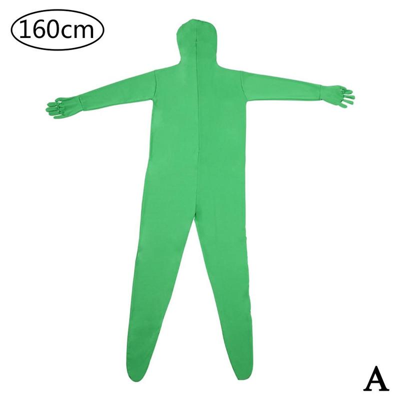 Green Jumpsuit Video Chroma Key Tight Suit Skin Suit Stretchy Effect Photo Body Accessory Green Screen Suit Photograph Invi U6S6: A