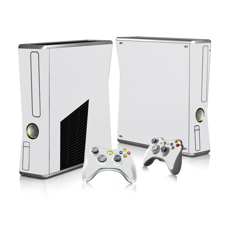 Carbon Fibrei Protector Vinyl Sticker voor Xbox 360 Slim Console met 2 Controller Skins Cover voor Xbox360: 7