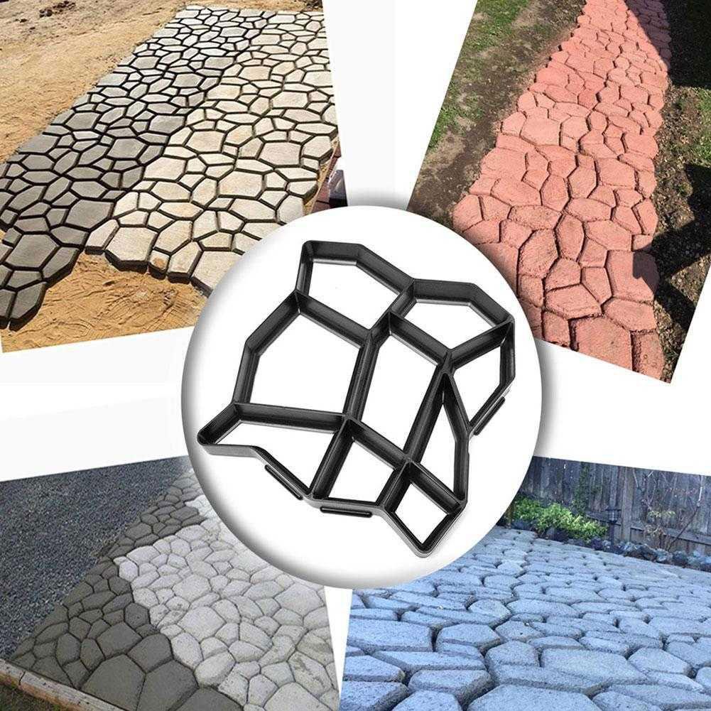 Concrete Molds Pave Garden ReusableDIY Plastic Paths Maker Concrete Stepping Stone Cement Mould Brick Molds Garden Stone Road