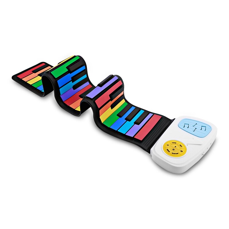 Multistil bærbar 49 nøgler fleksibelt silikone rullende klaver foldet elektronisk keyboard til børn studerende