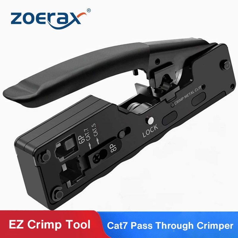 Zoerax [Cat5 Cat6 Cat7 Passeren Crimper] Voor RJ45 RJ12 RJ11 Netwerk Connectoren Modulaire Stekkers Ethernet Kabels Ez crimp Tool