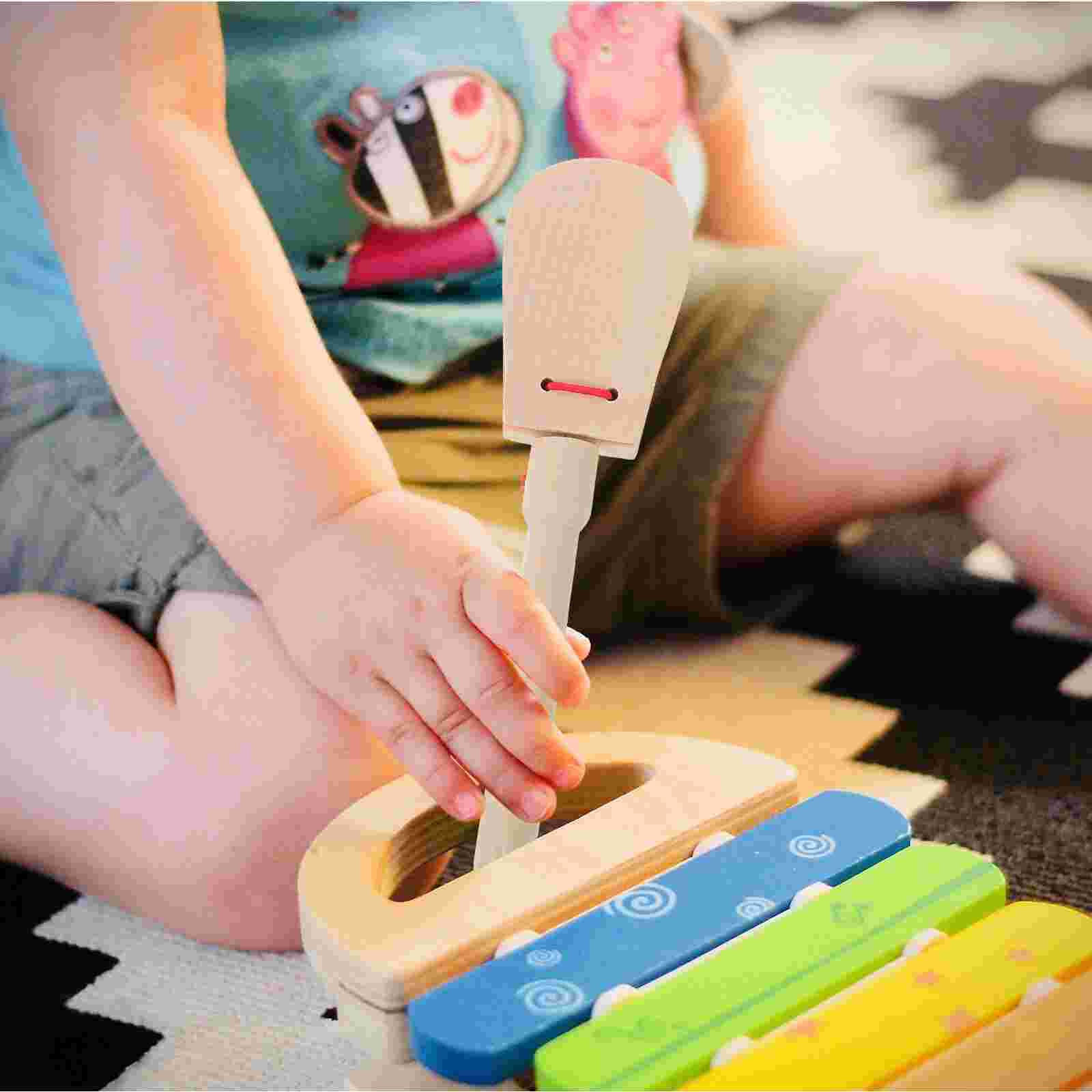 1pc kastagnetten mit langem griff, spielzeug, schlaginstrument, musikalisches lehrmittel, klein