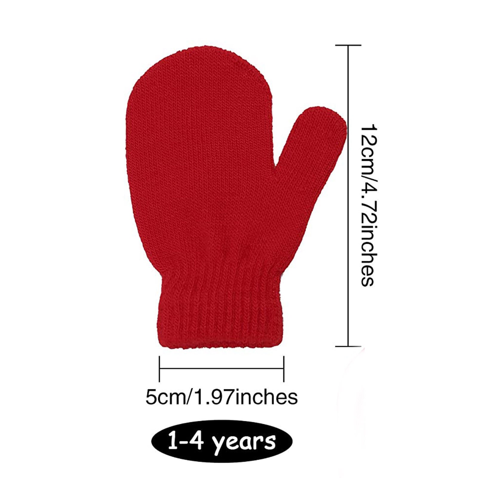 6 Pair Cute Kid Mittens Children Winter Thickened Knitted Gloves For Boys Girls Baby Candy Color Soft Warm Mittens For 9m-4y