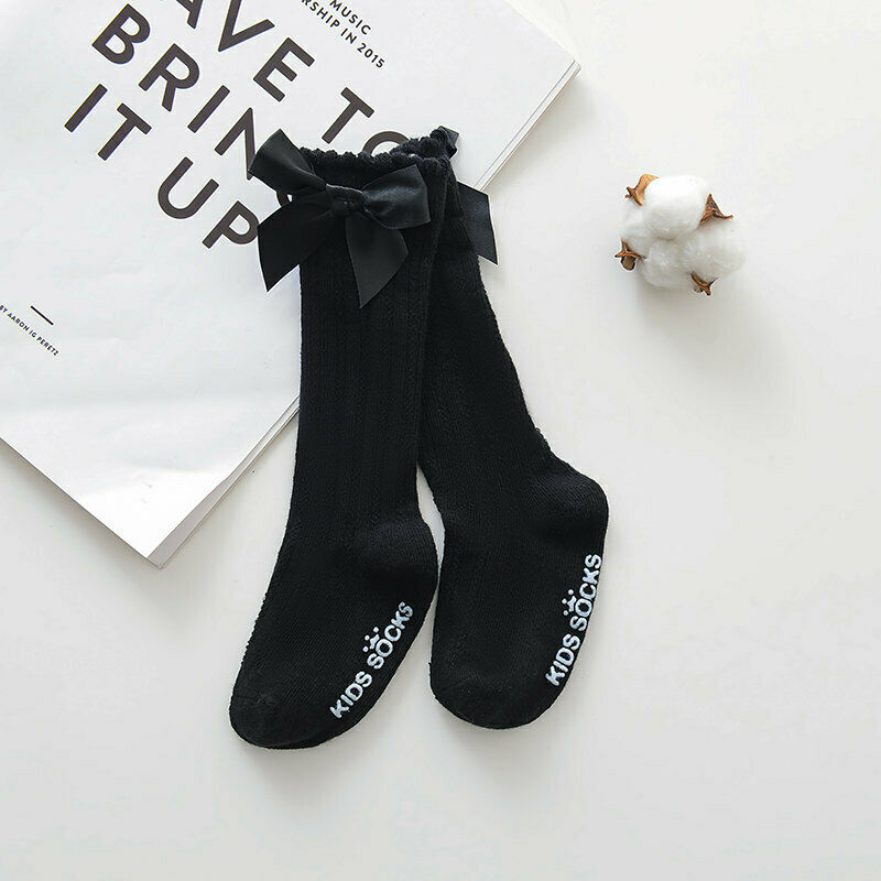 Schattige Baby Meisje Sokken Knie Hoge Bogen Prinses Sokken Lange Buis Booties Gestreepte 5 Kleuren