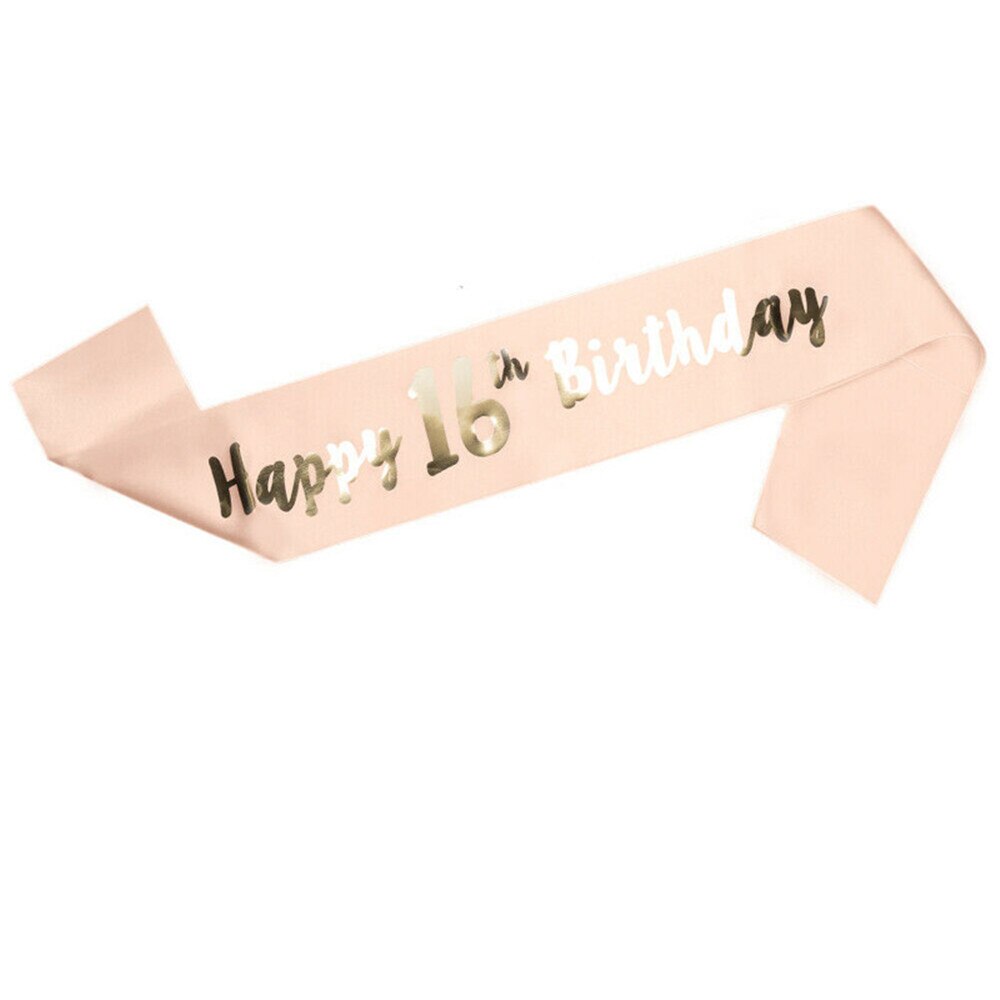 Happy Birthday Sash 16/18/21st/30/50/60th Birthday Girl Sashes Rose Gold Party: 16th birthday