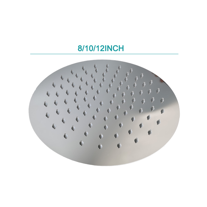 Overhead Shower Arm Head Shower Chrome Plated Big Square Round SUS304 Stainless Steel Modern Indoor Outdoor