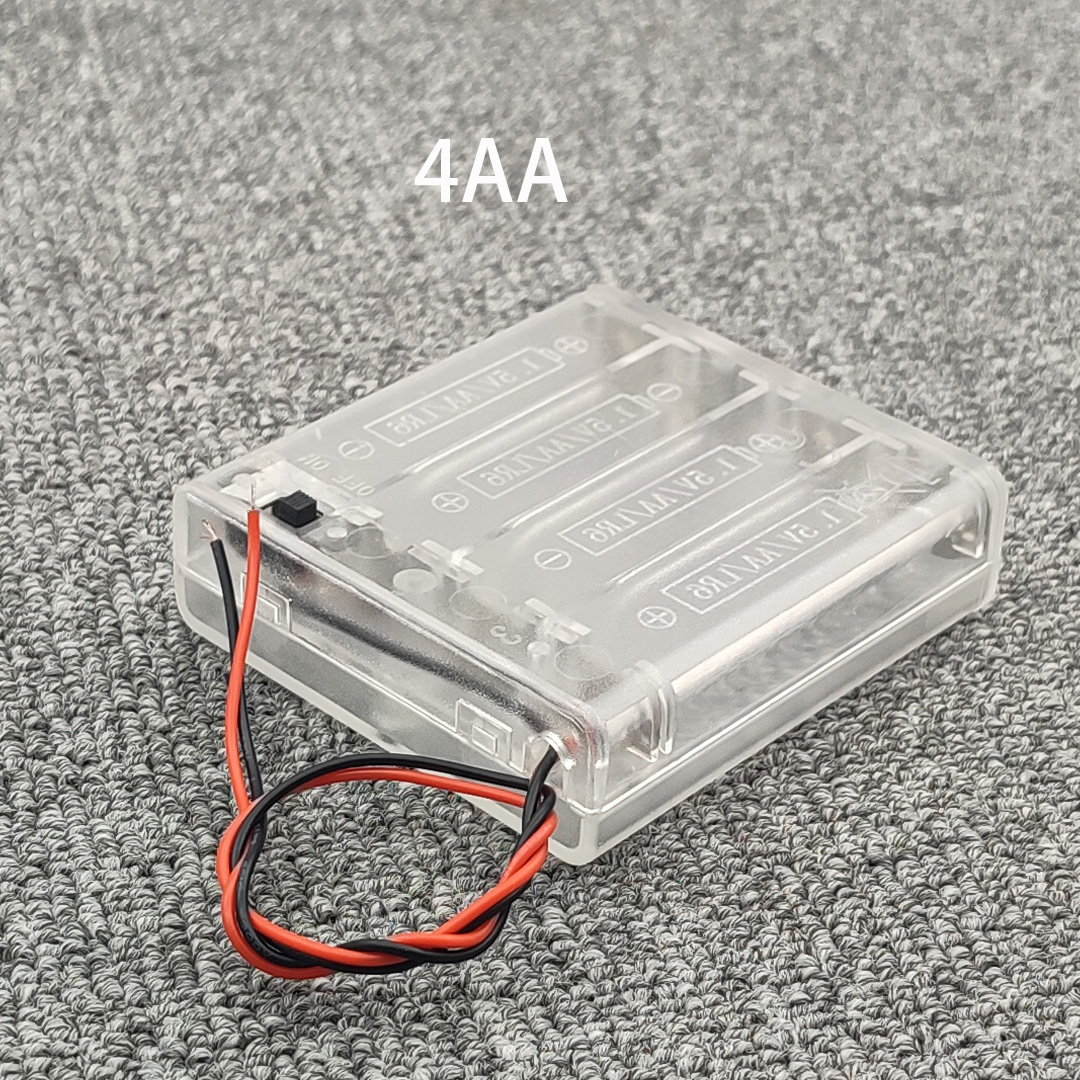 AA Battery Box AA Battery Case AA Battery Holder AA Storage Box DIY Leads With Cover With ON/OFF 2/3/4 Slots Series Clear Box: green